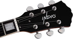 Monoprice 610924 Orange Semi-Hollow Body Electric Guitar
