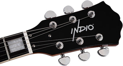 Monoprice 610924 Orange Semi-Hollow Body Electric Guitar