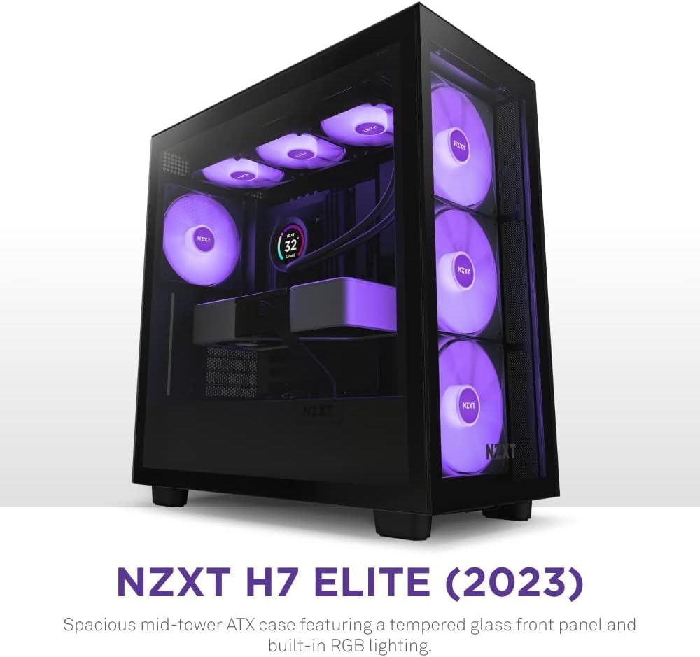 NZXT H7 Elite CM-H71EB-02 Black ATX Mid-Tower Gaming Case
