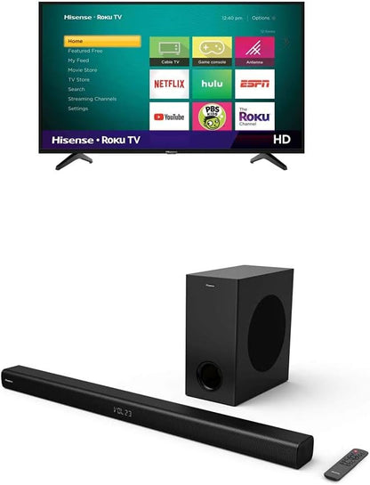 Hisense 40H4F Roku TV & HS218 Soundbar Combo