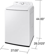 Samsung WA41A3000AW/A4: 4.1 cu. ft. Top Load Washer, Soft-Close Lid, White