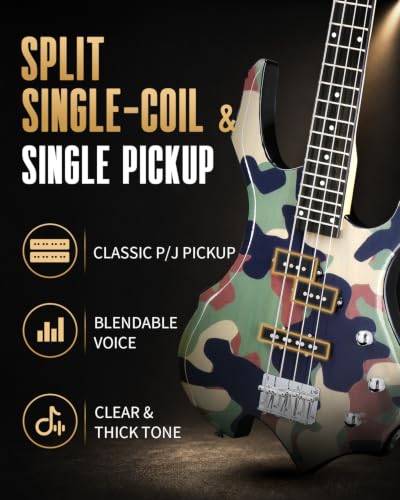 Ktaxon Flame-Shaped 4-String Electric Bass Guitar Kit