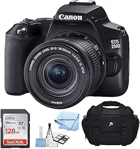 Canon EOS 250D SLR Camera + 18-55mm Lens Bundle (Renewed)