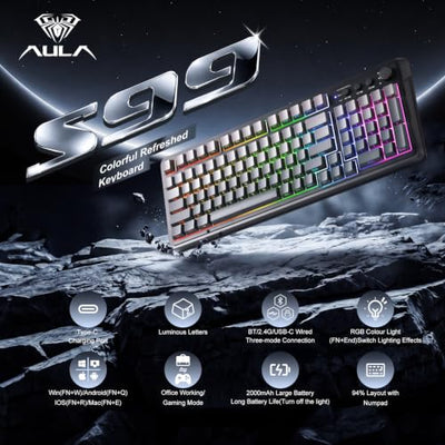 AULA S99 Wireless 96% Membrane Gaming Keyboard