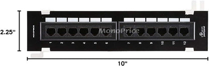 Monoprice 107304 12-Port Vertical Cat6 Mini Patch Panel