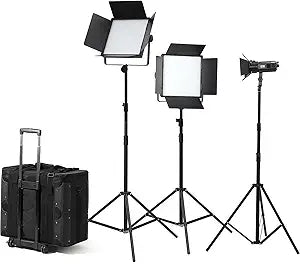 Godox LED1000BI II KIT-2 3-Light LED Video Kit Stands