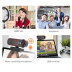 Xiuganpo Full HD 1080p Webcam with Privacy Shutter and Autofocus