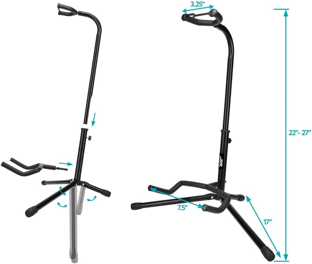 Monoprice 602100 Classic Guitar Tripod Stand - Black