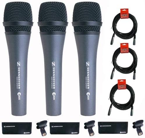 Sennheiser FBA_798304000000 e 835 Wired Microphone 3-Pack with Cables