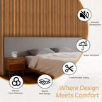 RITOLLO Fluted Wood Slat Acoustic Wall Panels, 4 Pack