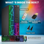 AXOII RGB Gaming Desktop PC and Monitor Bundle (Renewed)