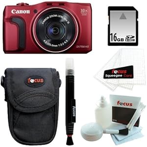 Canon PowerShot SX700 HS Red Camera + Accessory Kit