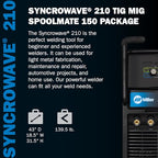 Miller 951684 Syncrowave 210 TIG/MIG Spoolmate Welder Package