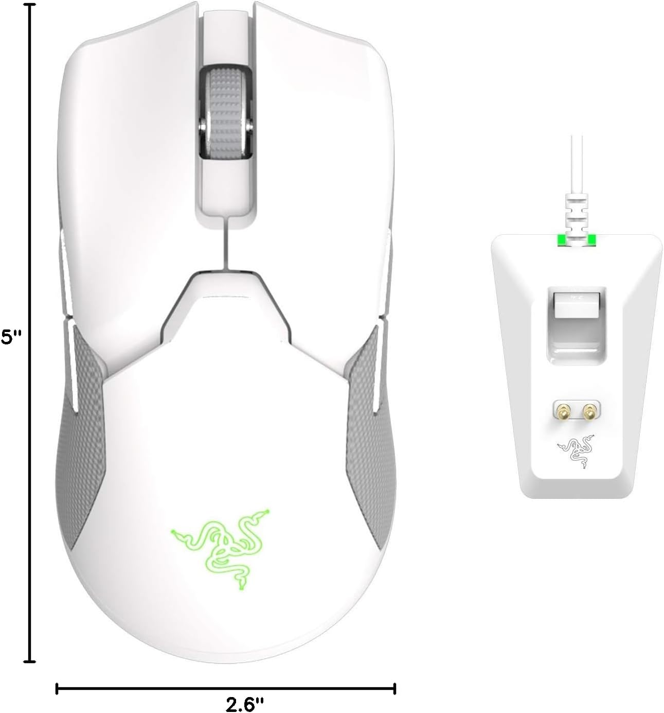 Razer RZ01-03050400-R3M1 Viper Ultimate Wireless Gaming Mouse - Mercury (Renewed)