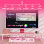 AULA S99 Wireless Pink Gaming Keyboard with Number Pad