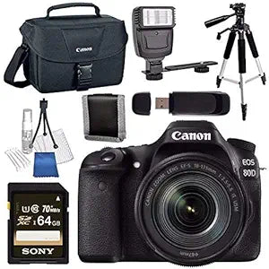 Canon 1263C006-4 EOS 80D DSLR Camera with 18-135mm Lens Bundle