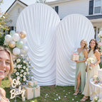 Tao-Ge White Draped Spandex Arch Cover Backdrop, 2-Pack