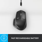 Logitech MX Master 2S Graphite Bluetooth Mouse - Renewed