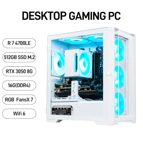 LXZ Ryzen 7 RTX 3050 Prebuilt Gaming Desktop PC — main product image