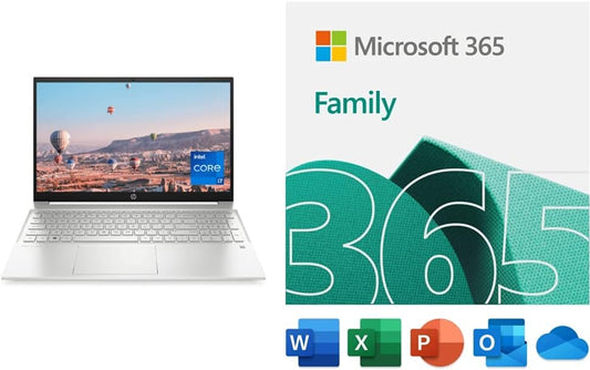 HP Pavilion i7 15 Laptop 16GB RAM + Microsoft 365
