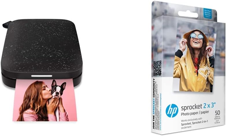 HP Sprocket 2nd Edition Portable Photo Printer Noir