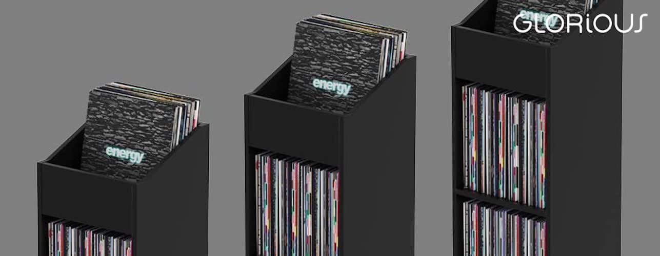 Glorious AMS-RECORD-RACK-330-BLK Record Rack 330 - Vinyl Storage (Black)