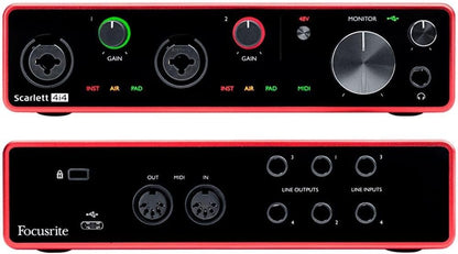 Focusrite Scarlett 4i4 3rd Gen USB Recording Interface Bundle