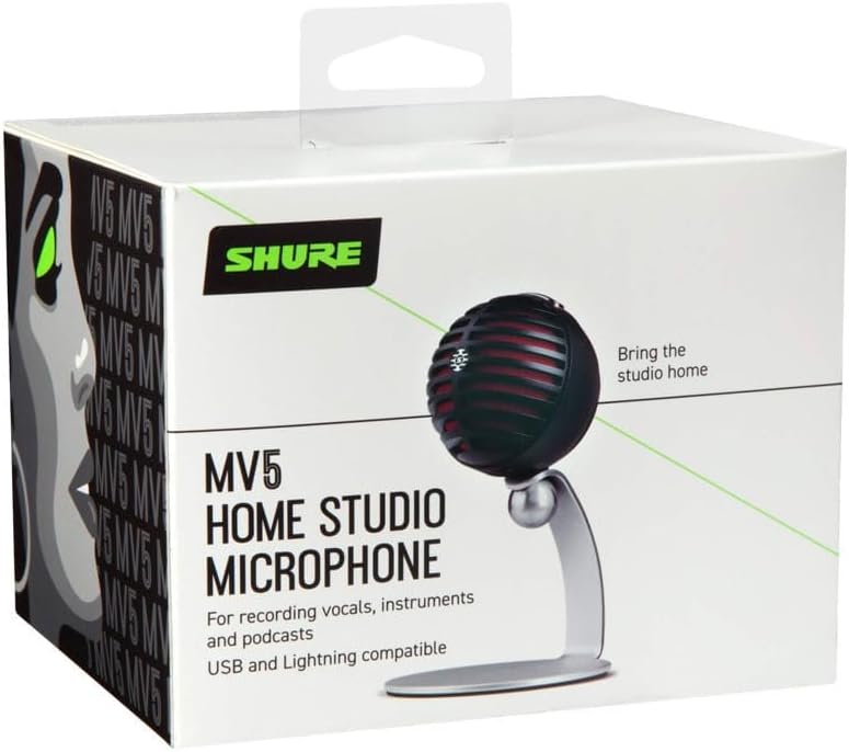 Shure MV5-B-DIG Digital Condenser Microphone with USB/Lightning Cables