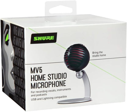 Shure MV5-B-DIG Digital Condenser Microphone with USB/Lightning Cables