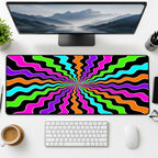 Simpkeely Blacklight Wavy Swirl Extended Gaming Mouse Pad