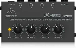 Behringer HA400 MICROAMP 4-Channel Headphone Amplifier — main product image