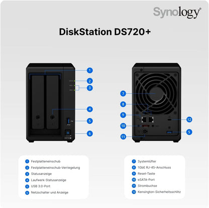 Synology DS720+ 2-Bay NAS DiskStation (Diskless)
