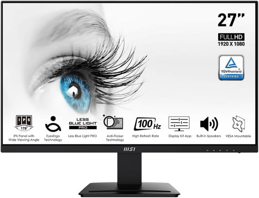 MSI Pro MP273A 27" FHD 100Hz Monitor TUV Certified