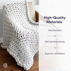 Gravity GRV-CK1-10 Weighted Chunky Knit Blanket, Grey