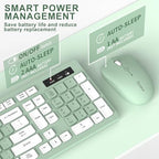 RECCAZR Silent Full-Size Wireless Keyboard and Mouse Combo