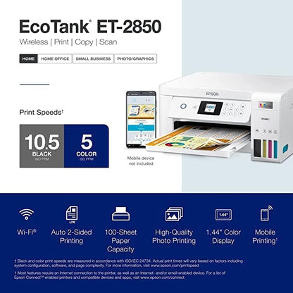 Epson ET-2850 EcoTank Wireless All-in-One Color Printer