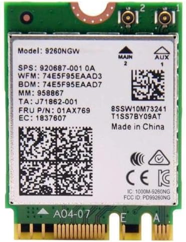 Intel 9260.NGWG Wireless-AC WiFi Bluetooth Adapter