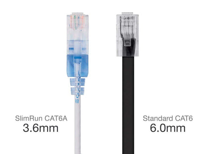 Monoprice 129456 Cat6A 6in White SlimRun Ethernet Cable 10-Pack