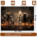 DewPrint 12x8FT Halloween Skeletons and Castle Backdrop
