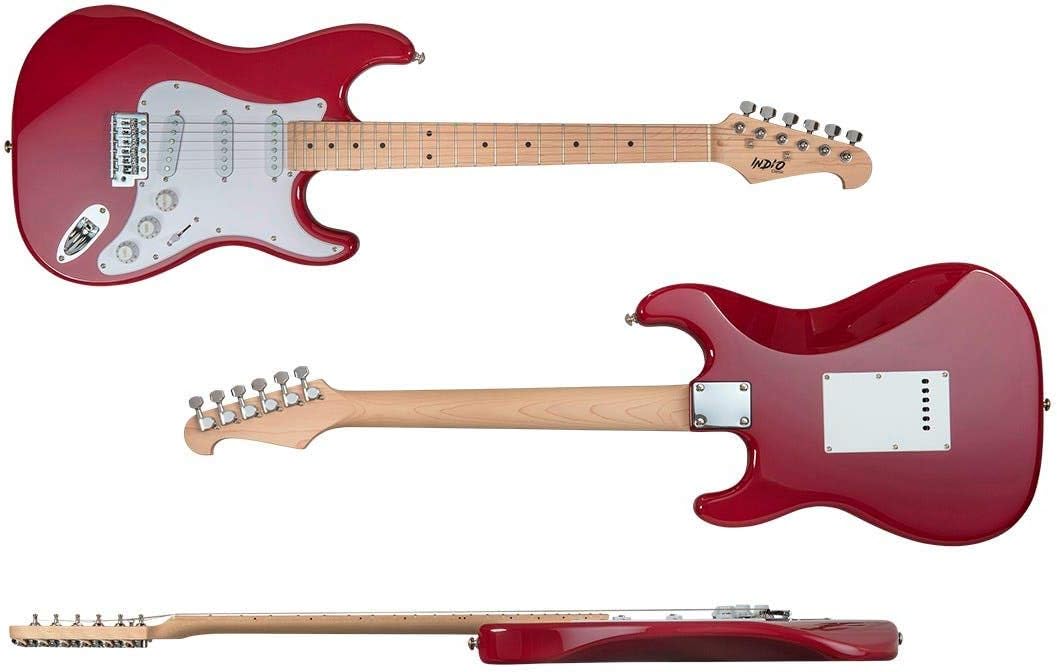 Monoprice 610162 Cali Classic Electric Guitar Wine Red Indio Series