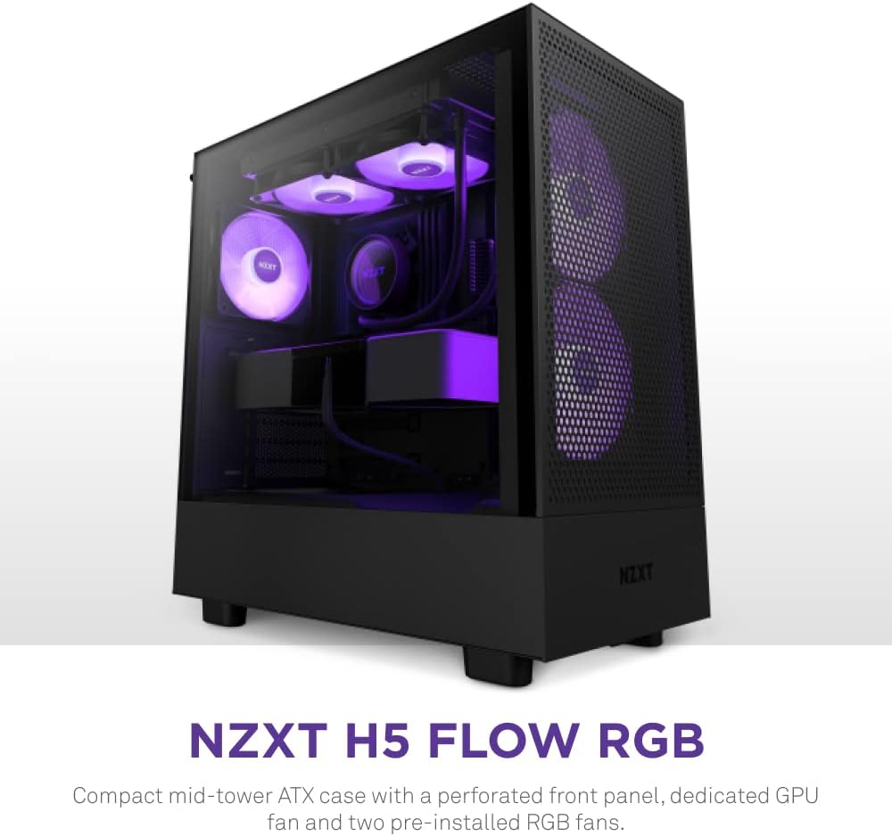 NZXT CC-H51FB-R1 H5 Flow RGB Gaming Case Black