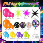 Nieckos Neon Balloon Garland Arch Kit for Glow Parties