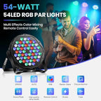 Czgor 54 LED RGBW Par Stage Light with Remote and DMX