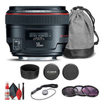 Canon EF 50mm f/1.2L USM Lens + Filter Kit (Renewed)
