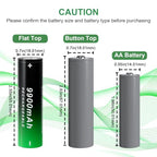 BENKIA 9900mAh Rechargeable Flat Top Batteries 6-Pack