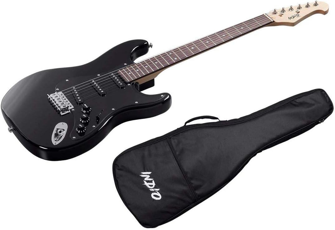 Monoprice 610160 Cali Classic Black Electric Guitar