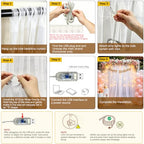 Chesjin White Sheer Tulle Backdrop Curtain with Fairy Lights