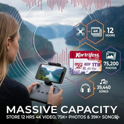 Kortrifess 1TB microSDXC UHS-I Memory Card