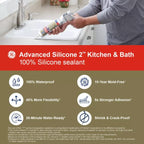 GE 2812565 Advanced Silicone Kitchen & Bathroom Caulk, White