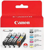 Canon 2946B004 CLI-221 Four Color Ink Pack